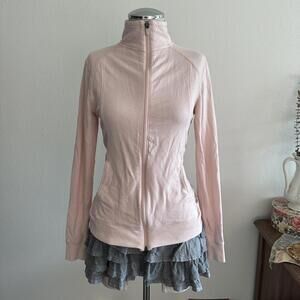 Pink fitted zip up jacket
